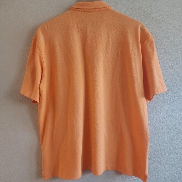 Loro Piana Polo Shirt Mens Large Orange 100% Cotton Made in Italy Pocket Luxury - Picture 8 of 10
